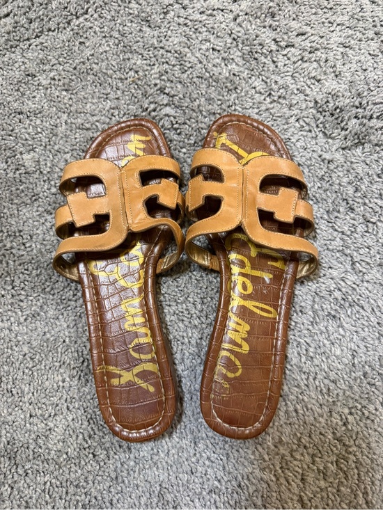 Sam Edelman Shoes - Sam Edelman Cognac Leather Slide Sandals